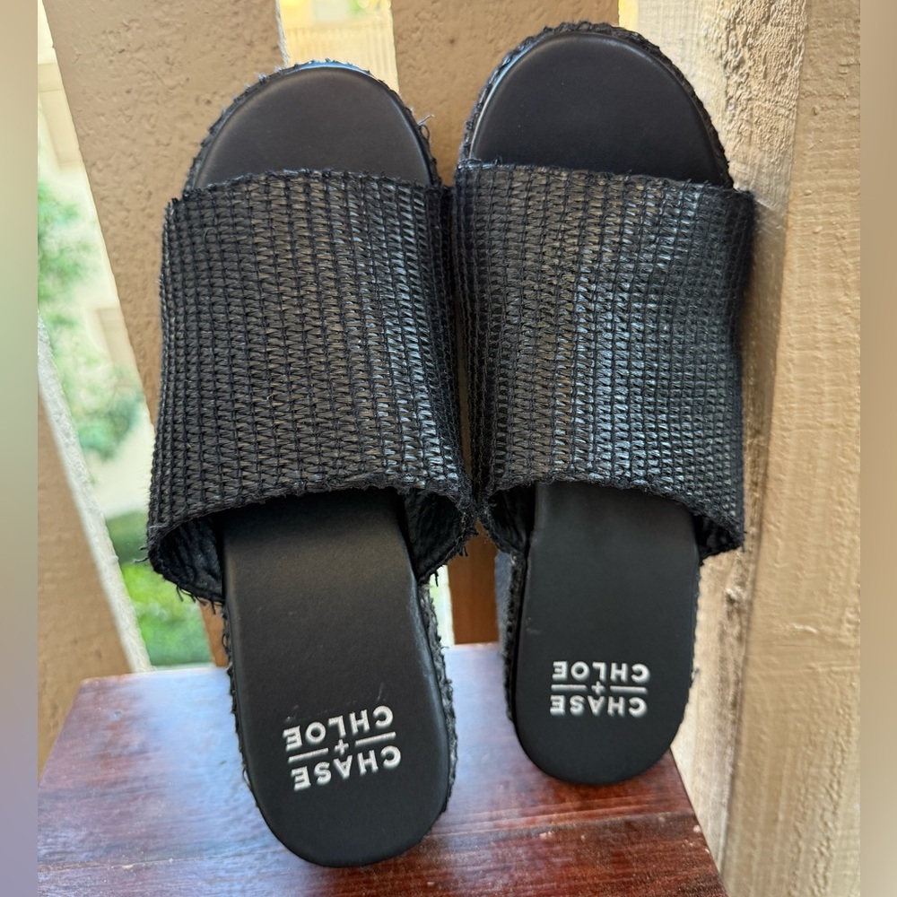 Chase + Chloe Black Woven Platform Shoe - Picture 5 of 12